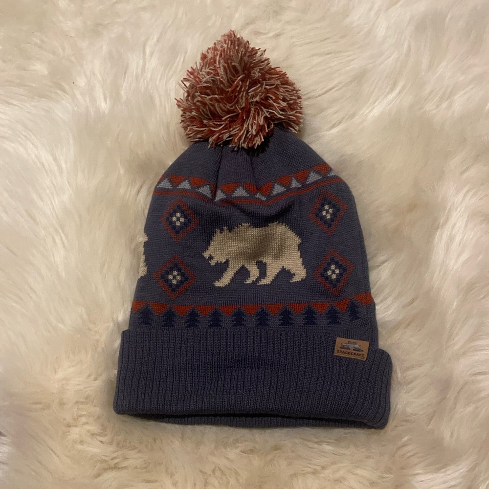Cozy Bear Patterned Beanie for Kids
